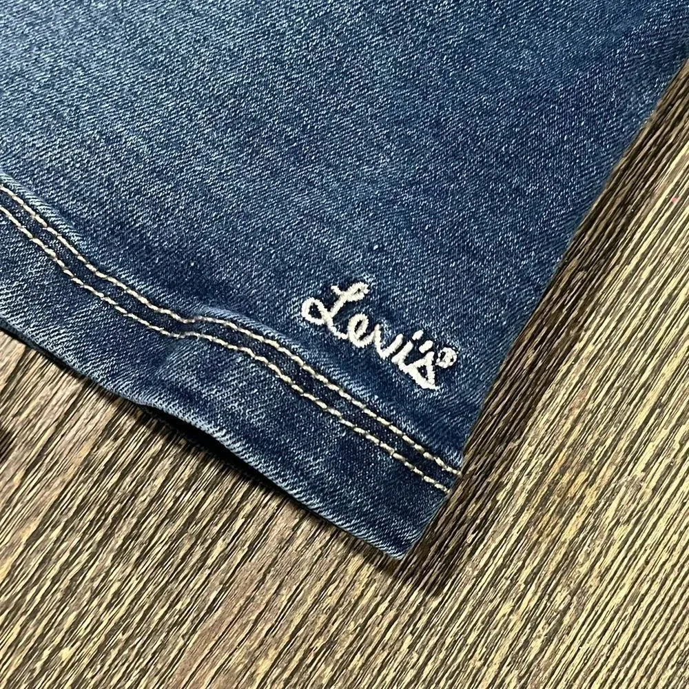 Levi's Youth Girls Denim Skirtall Button Front A-Line Skirt V-Neck Blue Size 10